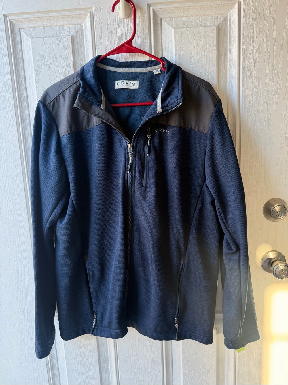 Orvis Men’s Navy Full-Zip Performance Jacket with Charcoal Yoke